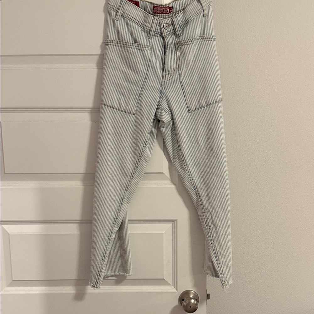 Lucky Brand Blue Striped Women's Jeans Overalls